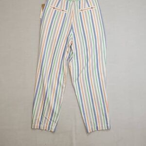 Brand New Vintage Liz Sport Women's Size 10 White Striped Tease Pants Ankle
